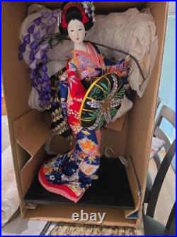 Beautiful Vintage Japanese Oyama Ningyo Fuji Musume (Wisteria Maiden) Display