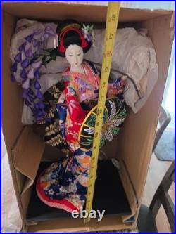 Beautiful Vintage Japanese Oyama Ningyo Fuji Musume (Wisteria Maiden) Display