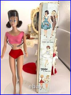 Brunette Midge Doll with Teeth Mattel 1963 Rare only 1 yr Box All Accessories MORE