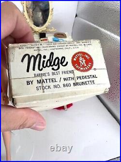 Brunette Midge Doll with Teeth Mattel 1963 Rare only 1 yr Box All Accessories MORE