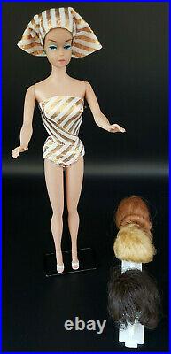 COMPLETE Vintage 1963 Fashion Queen Barbie with Wigs Original Outfit Japan