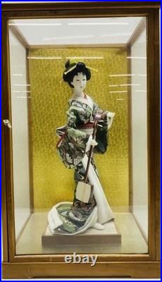 Collectible Vintage 16 Japanese Geisha Doll With All Accessories And Glass Case