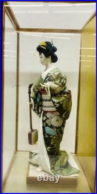 Collectible Vintage 16 Japanese Geisha Doll With All Accessories And Glass Case
