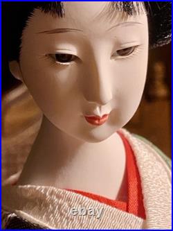Collectible Vintage 16 Japanese Geisha Doll With All Accessories And Glass Case