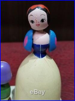 DISNEY Official SNOW WHITE, DWARVES Sosaku Vintage Kokeshi Japanese Doll /S1