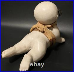 Do Period Japanese Antique Gosho Doll Hauko Crawling Baby Safflower Dyed Ribbon
