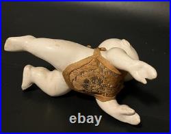 Do Period Japanese Antique Gosho Doll Hauko Crawling Baby Safflower Dyed Ribbon