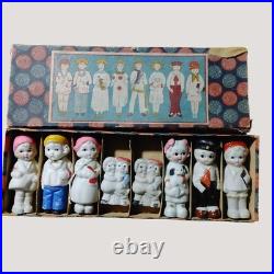 Dolls Figurines Japanese Penny Bisque Original Box 1930 Vintage Hand painted