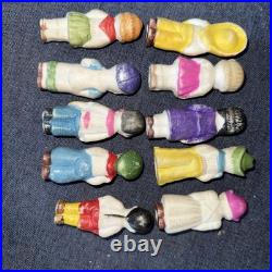 Early 1900's Bisque Dolls Set of 10 Made In Japan NOT IN orginal Box 2 1/2