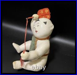 Edo Antique Gosho Doll Sumo Gyoji(Sumo referee) Gofun Ningyo