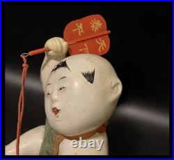 Edo Antique Gosho Doll Sumo Gyoji(Sumo referee) Gofun Ningyo