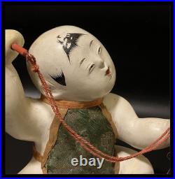 Edo Antique Gosho Doll Sumo Gyoji(Sumo referee) Gofun Ningyo