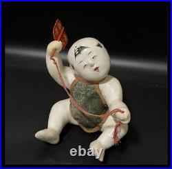 Edo Antique Gosho Doll Sumo Gyoji(Sumo referee) Gofun Ningyo