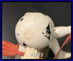 Edo Antique Gosho Doll Sumo Gyoji(Sumo referee) Gofun Ningyo