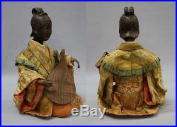 Edo costume doll Shichifukujin Saga doll Kamo antique vintage MADE in JAPAN F/S