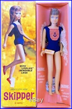 Excellent Mib Bend Leg Brunette Skipper1964 Barbie Japan Vintage Mattel #1030