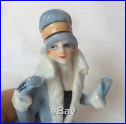 Flapper Lady Pin Cushion Half Doll Porcelain Germany Fasold Style Vtg Japan