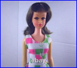 Francie BL brunette Doll with hair string & swimsuit vtg 60s Mattel