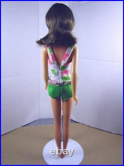 Francie BL brunette Doll with hair string & swimsuit vtg 60s Mattel