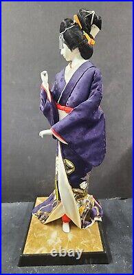 Fujiyama Geisha Shinoyama Japanese Doll Vintage Kimono JAPAN In Original Box