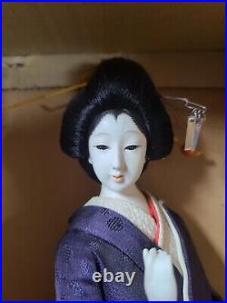 Fujiyama Geisha Shinoyama Japanese Doll Vintage Kimono JAPAN In Original Box