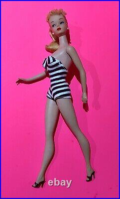 GORGEOUS Vintage #4 Blonde BARBIE withorig SS Heels Solid Body, NICE! 1960s