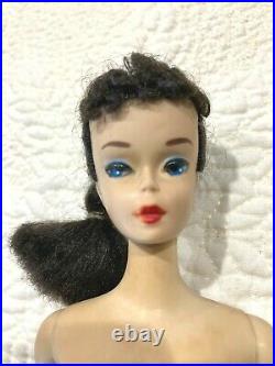 Gorgeous Vintage #3 Brunette Ponytail Barbie Doll with Factory Braid & Orig. SS