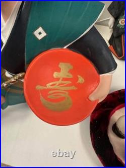 Hakata Samurai Doll Hand Painted Clay Warrior Signed Shosaku Vintage Japan