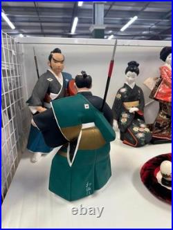 Hakata Samurai Doll Hand Painted Clay Warrior Signed Shosaku Vintage Japan
