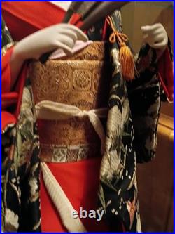 Handmade Japanese Geisha Porcelain Doll In Display Box Vintage Asian Art