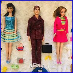 Huge Lot Of 1960s Barbie & Ken Dolls Clothes Shoes Accessories & Carry Case