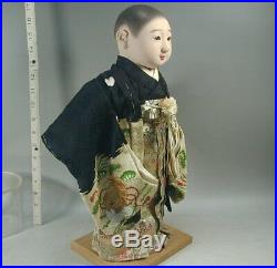 ICHIMATSU BOY DOLL #82 Japanese Vtg Silk Hakama Gofun Child Ningyo by TOKUSHIGE