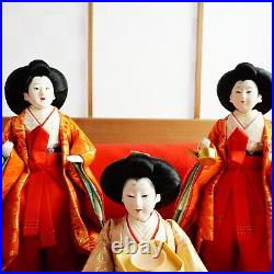 Japan Hina doll Hinamatsuri Kimono Three court ladies Set No Box vintage