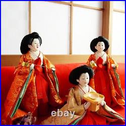 Japan Hina doll Hinamatsuri Kimono Three court ladies Set No Box vintage