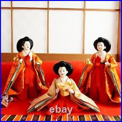 Japan Hina doll Hinamatsuri Kimono Three court ladies Set No Box vintage