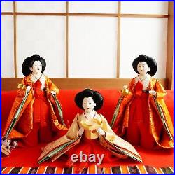 Japan Hina doll Hinamatsuri Kimono Three court ladies Set No Box vintage