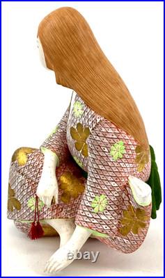 Japan vintage hakata doll pottery elegant woman kimono interior display