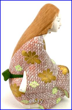 Japan vintage hakata doll pottery elegant woman kimono interior display