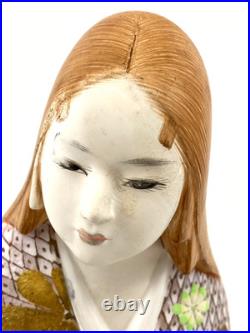 Japan vintage hakata doll pottery elegant woman kimono interior display