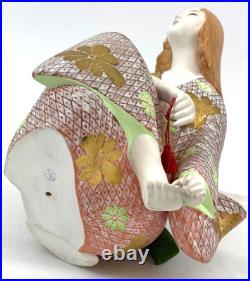 Japan vintage hakata doll pottery elegant woman kimono interior display