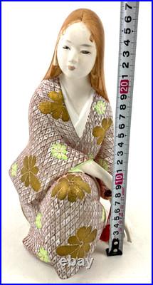Japan vintage hakata doll pottery elegant woman kimono interior display