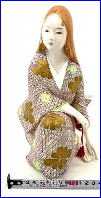 Japan vintage hakata doll pottery elegant woman kimono interior display