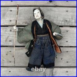 Japanese Antique Edo Period Takeda Doll With Spear-Held Warrior Ichimatsu Japanese Antique Edo Period Takeda Doll With Spear-Held Warrior Ichimatsu