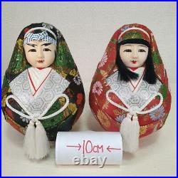 Japanese Daruma Hina Dolls Handcraft Traditional Marriage Kyoto WithShow Case