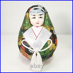 Japanese Daruma Hina Dolls Handcraft Traditional Marriage Kyoto WithShow Case
