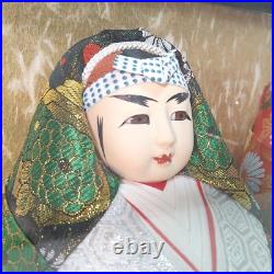 Japanese Daruma Hina Dolls Handcraft Traditional Marriage Kyoto WithShow Case