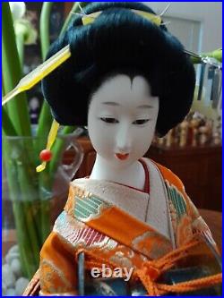 Japanese Doll Kimono Geisha Traditional Folk Craft 20- Vintage