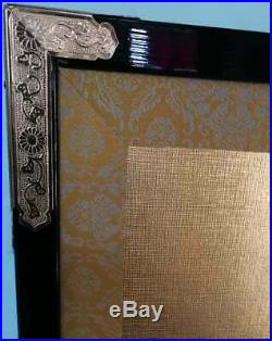 Japanese Folding Screen Vtg Byobu Wood Lacquer Gold 4 panel