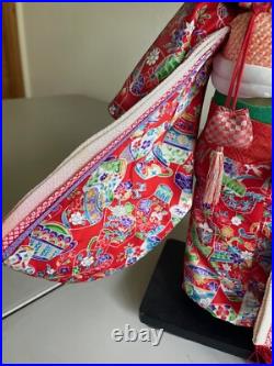Japanese Ichimatsu Doll by Yamazaki 16 Kimono Girl on Stand Vintage Japan Japanese Ichimatsu Doll by Yamazaki 16 Kimono Girl on Stand Vintage Japan