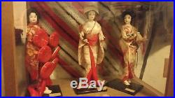 Japanese Japan antique dolls Collection NISHI DOLL Vintage 6 total display case